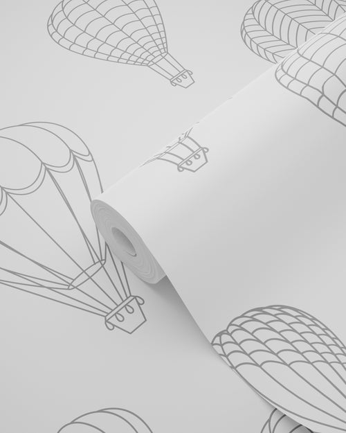 ESTAhome behang luchtballonnen grijs en wit - 50 x 900 cm - 139718 - vtwonen shop