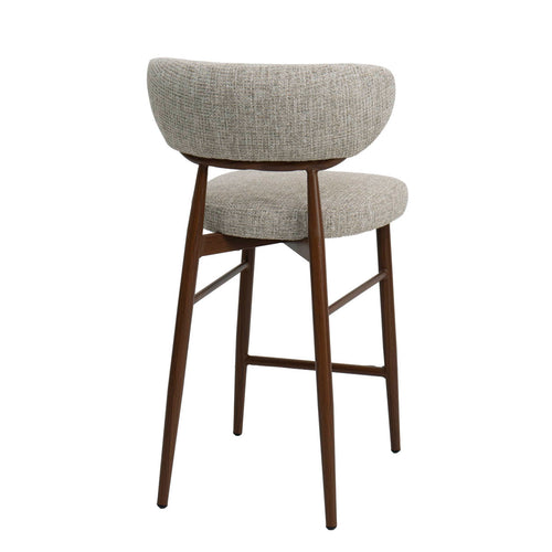 DÉJA Living Barkruk Milan - Beige/Walnoot - Zithoogte 75cm - Set van 2