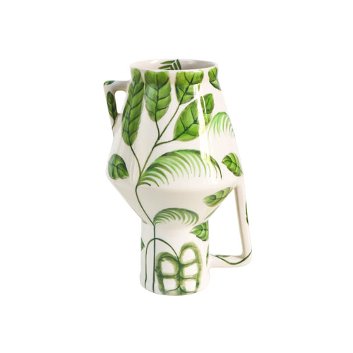 Return to Sender Vaas 30 cm Jungle print handgeschilderd upside down met handvat - vtwonen shop