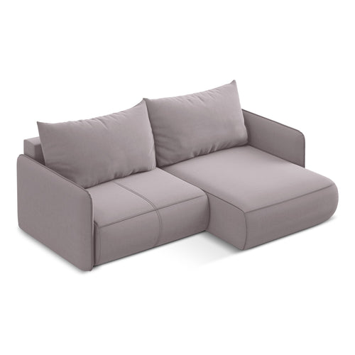 LaMiaSofa hoekbank rechts Palermo - velours - lavendel - 207x148x86