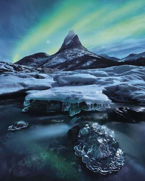 Sanders & Sanders fotobehang Noorderlicht blauw en groen - 200 x 250 cm - 612560