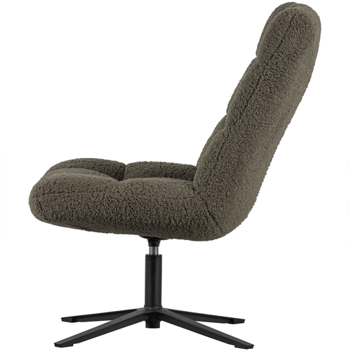 WOOOD draaibare fauteuil Job - Teddy - Groen - 101x70x85 - vtwonen shop