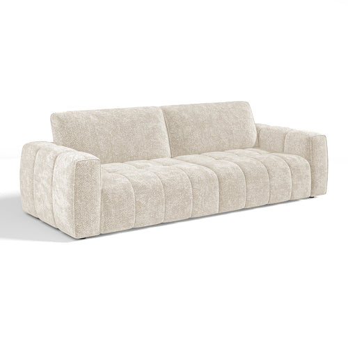 Sia Home - Rechte bank BARI - Chenille fluweel - Crème - 258cm - vtwonen shop