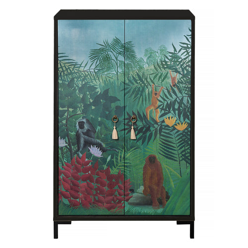 Buffet en MDF met 2 decoratieve deuren, motief diep jungle-groen WALTER - vtwonen shop