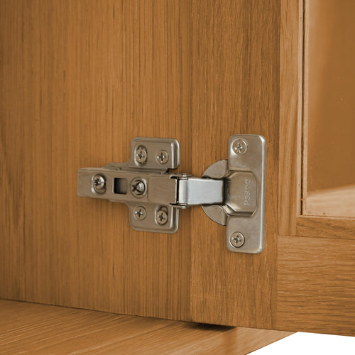 Furnhouse 4-deurs wandkast Kerteminde - Natuurlijk eikenhout - MDF, Eikenfineer, Glas - 37x213x60