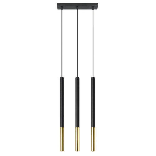 Sollux Lighting Hanglamp MOZAICA 3L zwart/goud - 30x5x90cm