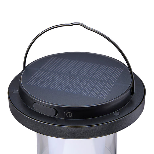 Lighto | Tafellamp zwart met helder glas solar voor buiten | Dimbaar |Oplaadbaar | Werkt op zonne-energie
