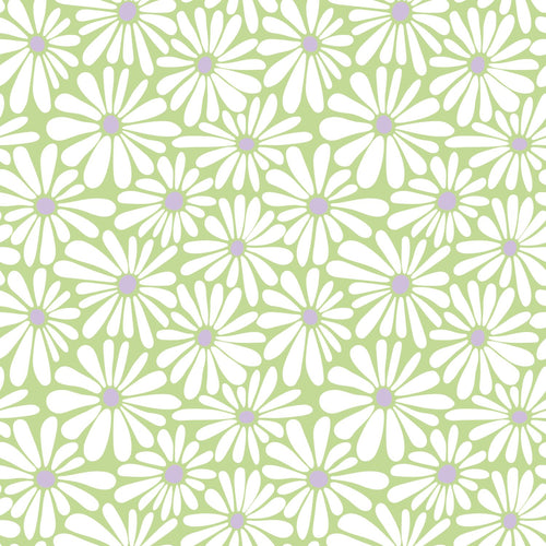 ESTAhome behang madeliefjes groen en paars - 50 x 900 cm - 131154 - vtwonen shop