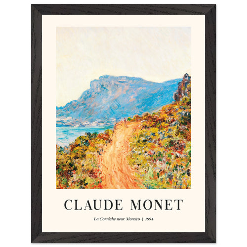 Artfulprints Poster met Lijst Claude Monet - La Corniche near Monaco   - 30x40 cm - Meerkleurig