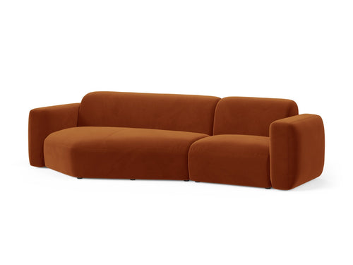 Cosmopolitan Design Modulaire hoekbank links Strino 3-zits, flueel terracotta - 136x308x78cm