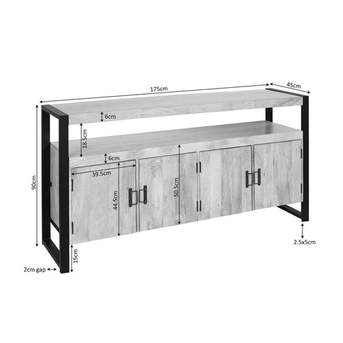 Starfurn Dressoir Britt - Naturel Hout - 175x45x90cm