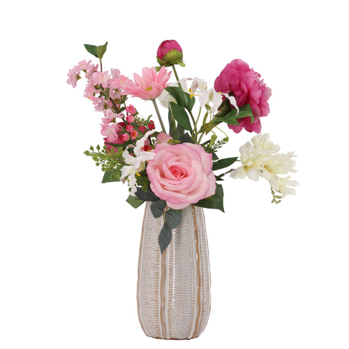 Maxifleur Handgebonden Kunstboeket Sophie Malaga Roze/Wit
