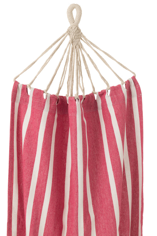 J-Line hangmat Strepen - katoen/polyester - roze/wit - vtwonen shop