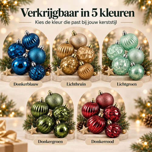 Mica Decorations Bal Onbreekbaar Lichtbruin 40 Stuks - Kerstballenset met Diameter van 6 cm - Gemaakt van Gerecycled Polystyreen - Extra Stevig voor