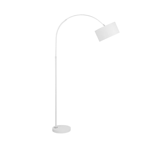 Merano Frisco Staande lamp Arc Wit Stoffen Kap Wit Aluminium Voet LED E27