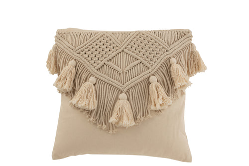J-Line kussen Cosy - katoen - brige - small