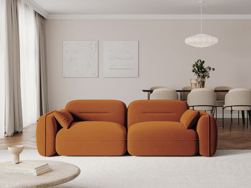 Cosmopolitan Design Modulaire bank Sydney 3-zits, flueel, terracotta - 90x230x70cm
