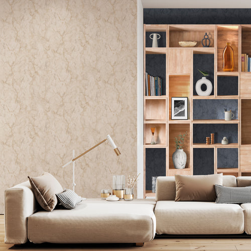 Sanders & Sanders behang marmer zand beige - 53 cm x 10 m - 640083 - vtwonen shop