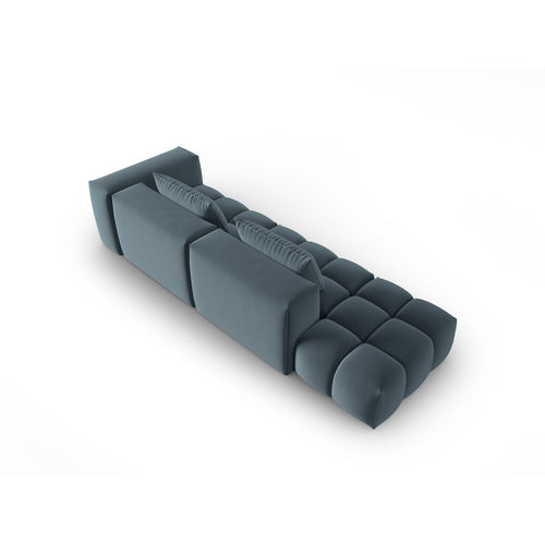 Cosmopolitan Design - Linker modulaire bank Verona 4-zits, flueel pastelblauw - 85x265x70cm