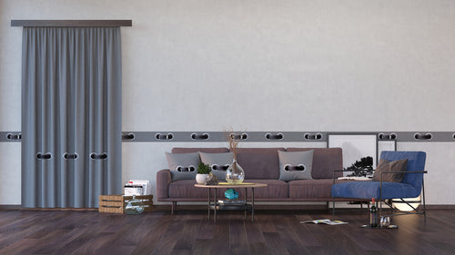 Sanders & Sanders zelfklevende behangrand riem grijs - 500 x 14 cm - 600099