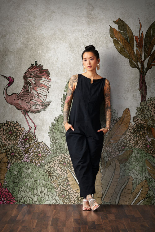 One Wall one Role fotobehang vogel groen, bruin, grijs, roze en beige - 371 x 280 cm - AS-382341