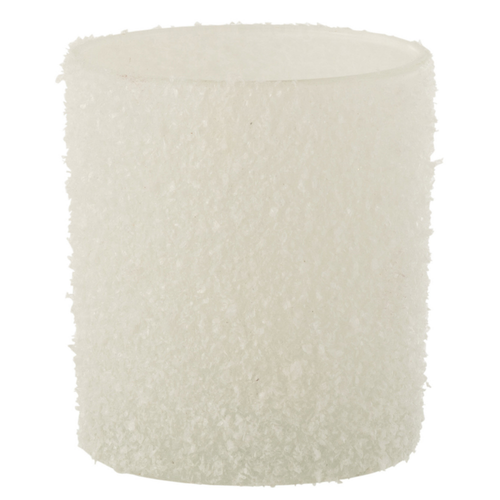 J-Line theelichthouder Besneeuwd - glas - wit - small - 2 stuks