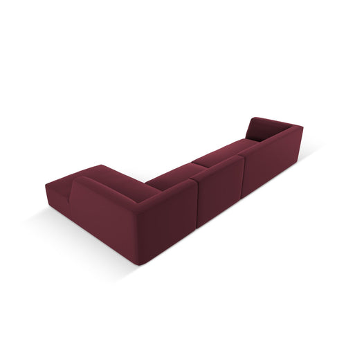 Cosmopolitan Design - Modulaire hoekbank rechts Siena 5-zits, imitatieleer bordeaux - 180x366x69cm