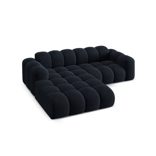 Cosmopolitan Design - Linker hoekbank Treno 3-zits, chenille marineblauw - 184x240x70cm