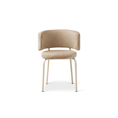 Set van 2 fluwelen stoelen Dora flueel beige amandel - 57x58x75cm