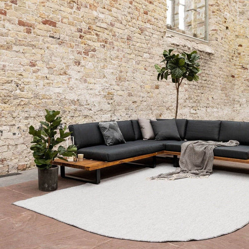 Buitenkleed Ronde hoek - Mono - Grijs/Wit - Dubbelzijdig - EVA Interior - 240 x 340 cm - vtwonen shop