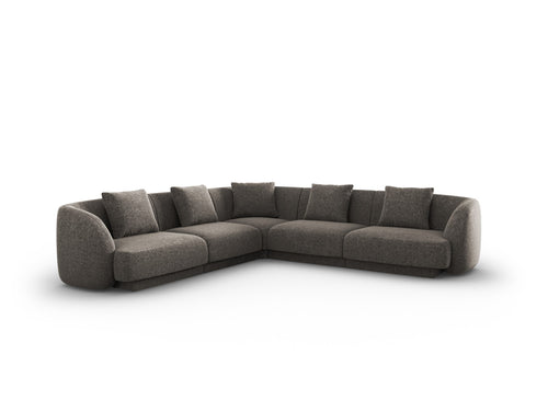 Cosmopolitan Design Symmetrische hoekbank Tulum 5-zits, chenille, grijs - 255x255x70cm