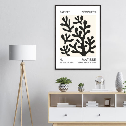 Artfulprints Poster Matisse – Coral shadows black   - A4 21x29.7 cm - Zwart