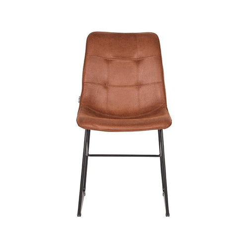 Label51 Eetkamerstoel Slim - Cognac - Zithoogte 49cm - Set van 2