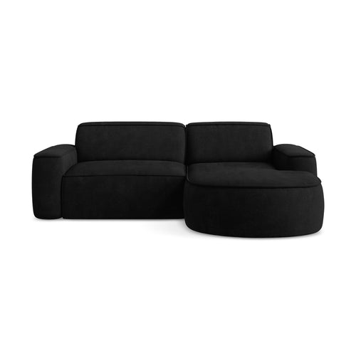 LaMiaSofa hoekbank rechts Melissa - chenille stof - zwart - 224x166x70