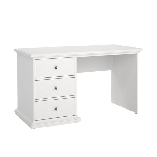CALICOSY - Bureau met 3 lades SOFIA - Wit - 73,9x130x61,6 cm
