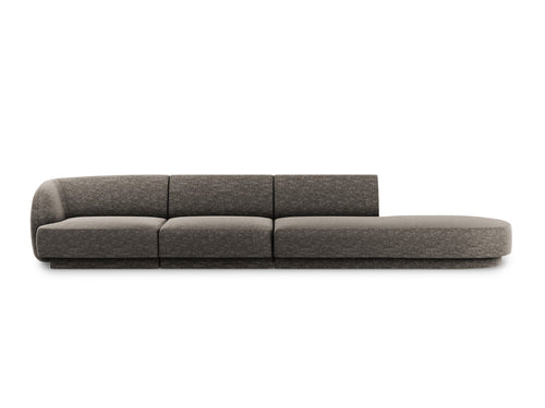 Micadoni Rechte bank Miley 4-zits, chenille, grijs - 90x323x70cm