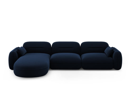 Cosmopolitan Design Modulaire hoekbank links Sydney 4-zits, flueel, koningsblauw - 165x320x70cm