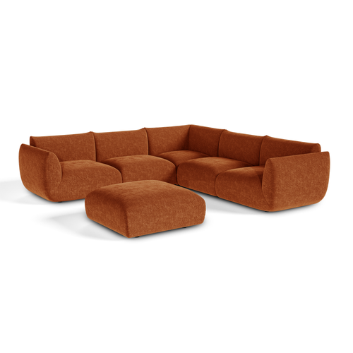 Sia Home - Modulaire hoekbank met panoramisch uitzicht NOOMA - chenillefluweel  302cm