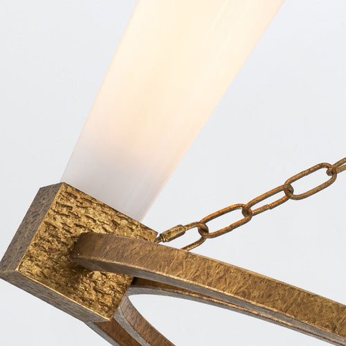 Zylindrische Pendelleuchte, modernes Antik-Gold, 4 x E27
