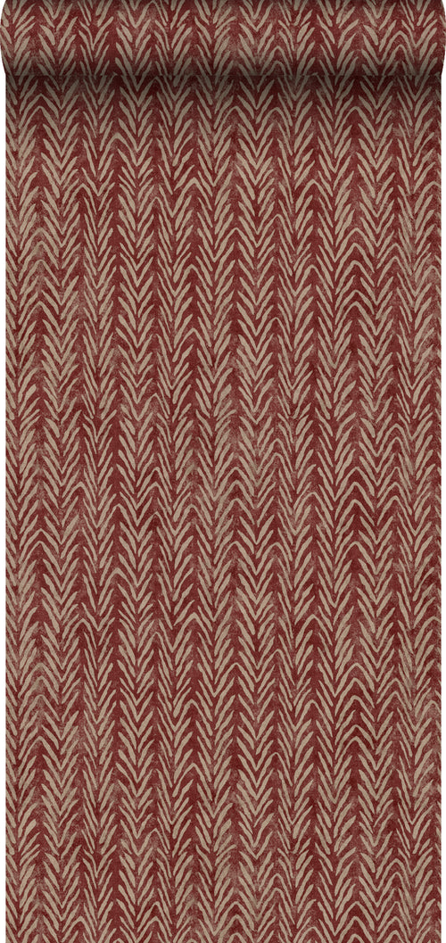 Sanders & Sanders behang zigzag motief bordeaux rood - 53 cm x 10 m - 640504