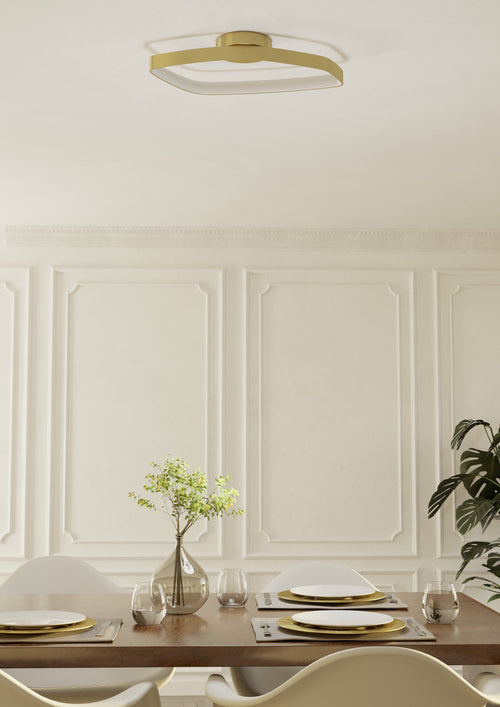 EGLO plafondlamp Vallerosa - led - 58 cm - goud/wit - dimbaar - staal - vtwonen shop