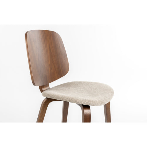 Housecraft Living Walden Eetkamerstoelen Walnoot/Beige - Set van 2