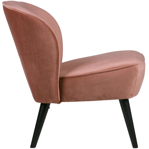 WOOOD fauteuil Sara - Velvet - Oud Roze - 59x71x70 - vtwonen shop