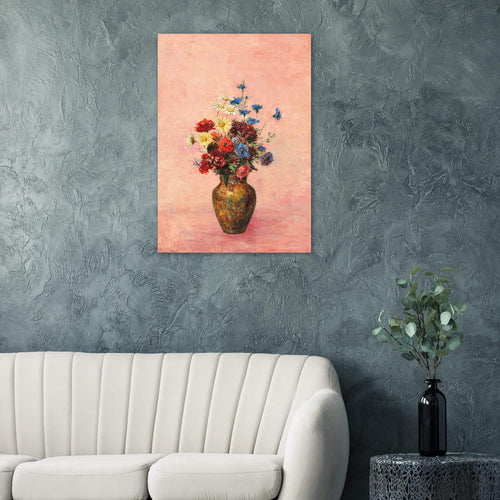 Artfulprints Poster met Lijst Bloemen in vaas 4   - A4 21x29.7 cm - Roze