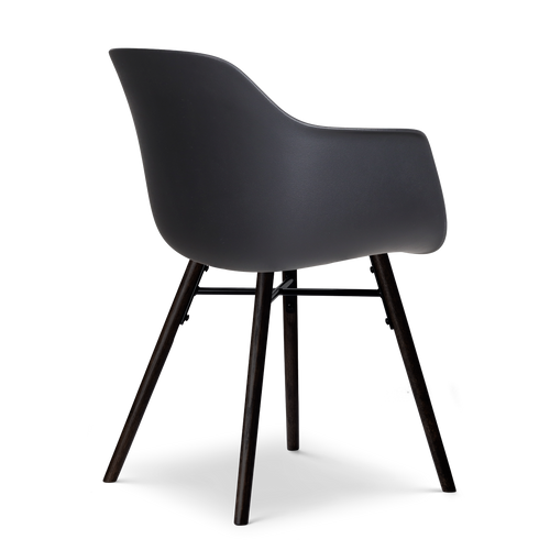 Nolon Nena-Liz eetkamerstoel zwart met mosgroen zitkussen - zwart houten onderstel