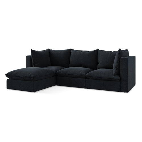 LaMiaSofa hoekbank links Ravenna - velours - koningsblauw - 255x165x77