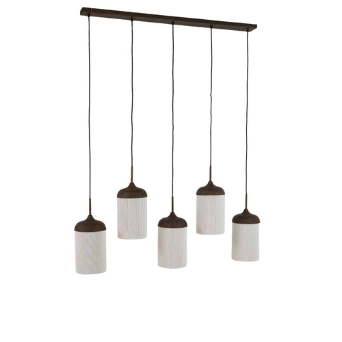 Light & Living hanglamp Dania - bruin - 117x10x27cm