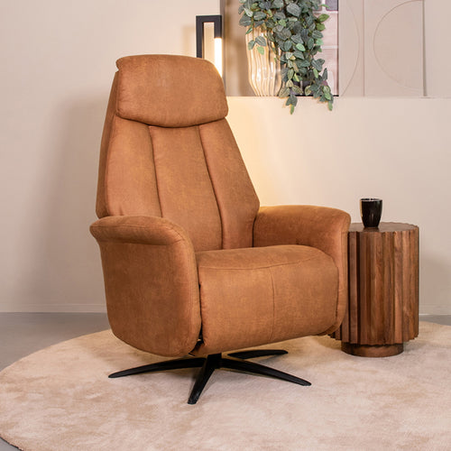 LABEL51 Fauteuil Oslo Elektrisch - Cognac Stof - Draaibaar - vtwonen shop