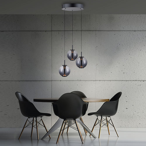 Neuhaus PURE hanglamp E-Infinity - 3 lichts - 50  x 240   cm - antraciet