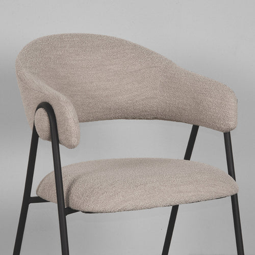 LABEL51 Eetkamerstoel Lowen - Naturel Bouclé - Zithoogte 49cm - vtwonen shop